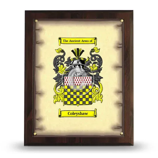 Coleyshaw Coat of Arms Plaque