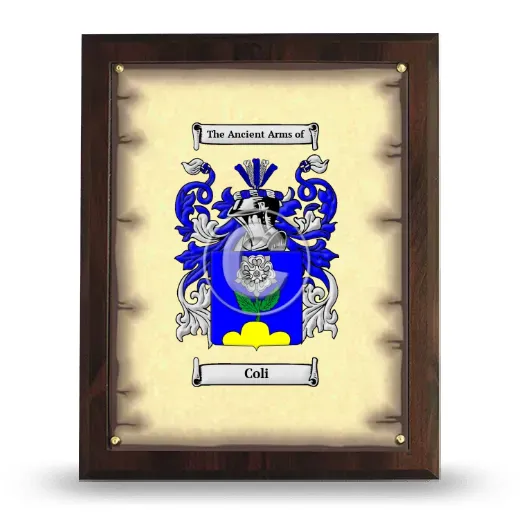 Coli Coat of Arms Plaque
