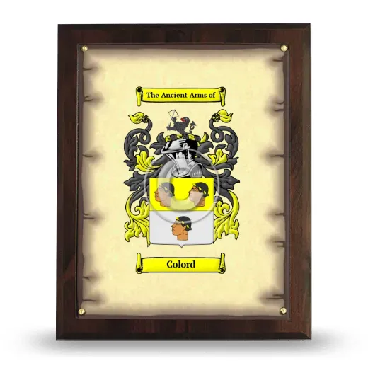 Colord Coat of Arms Plaque