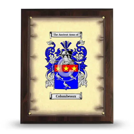 Columbeaux Coat of Arms Plaque