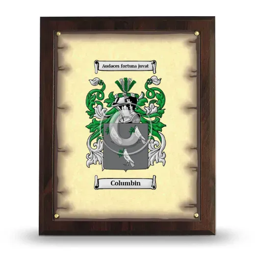 Columbin Coat of Arms Plaque