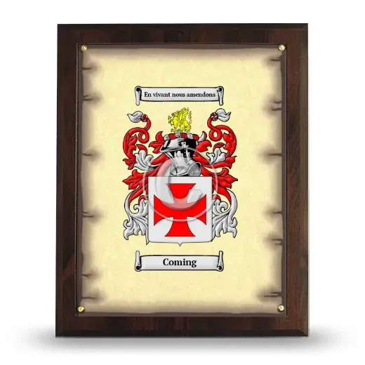 Coming Coat of Arms Plaque