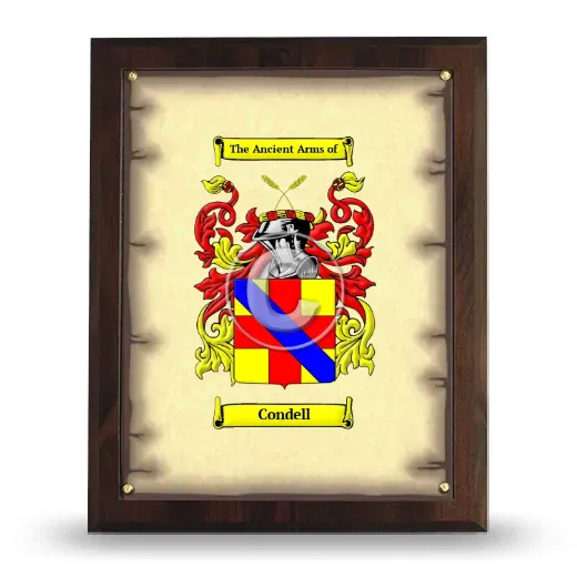 Condell Coat of Arms Plaque
