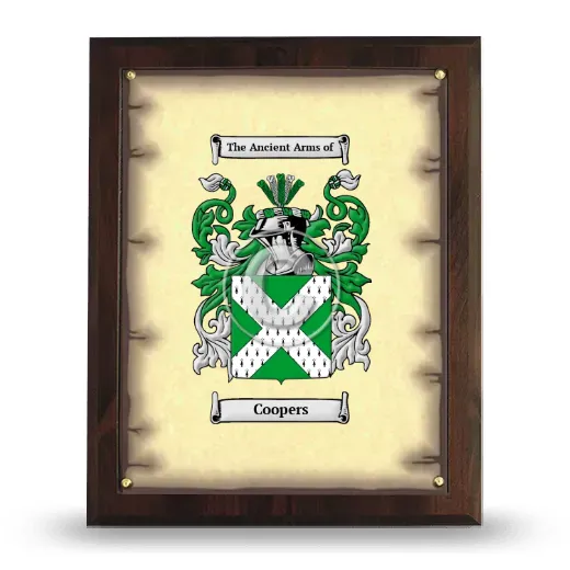 Coopers Coat of Arms Plaque
