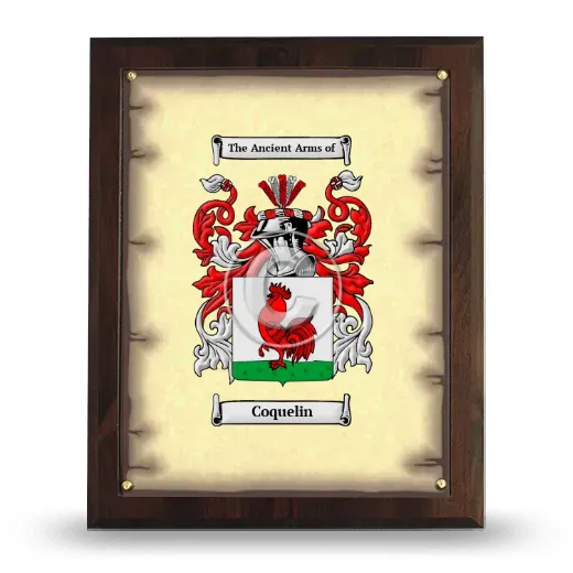 Coquelin Coat of Arms Plaque