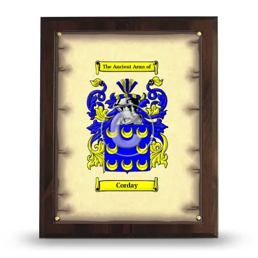 Corday Coat of Arms Plaque
