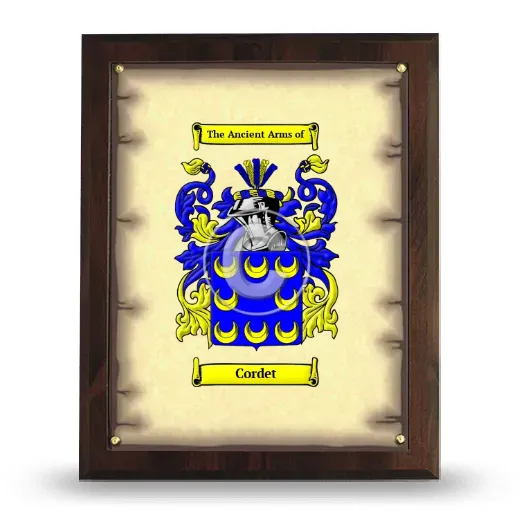 Cordet Coat of Arms Plaque
