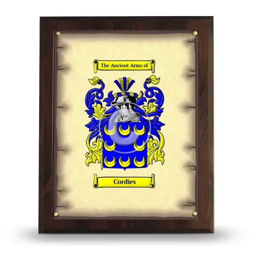 Cordies Coat of Arms Plaque