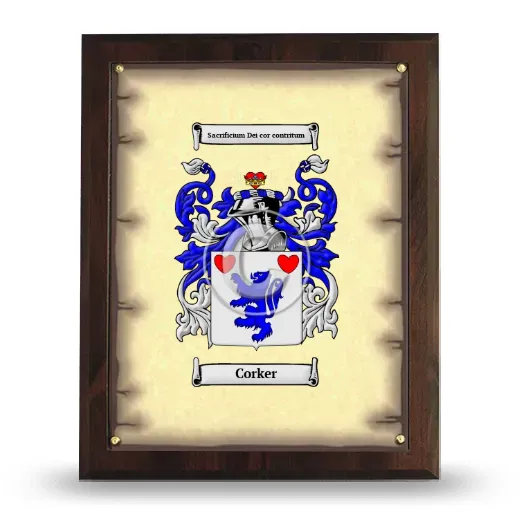 Corker Coat of Arms Plaque
