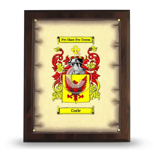 Corle Coat of Arms Plaque