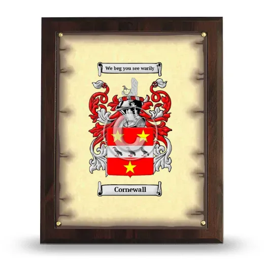 Cornewall Coat of Arms Plaque