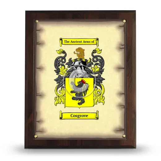 Cosgrove Coat of Arms Plaque