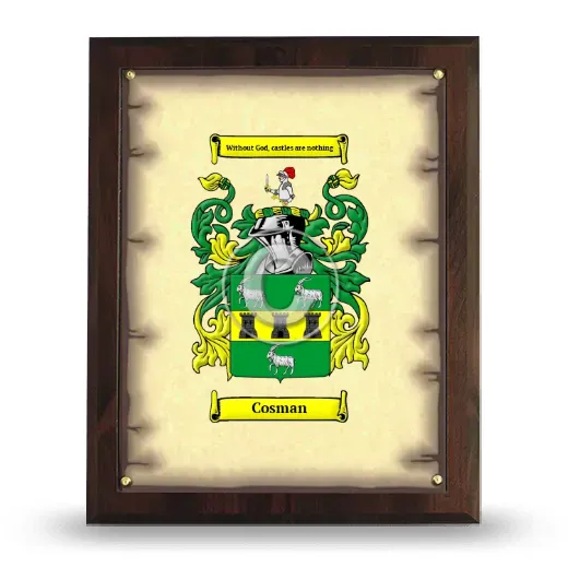 Cosman Coat of Arms Plaque