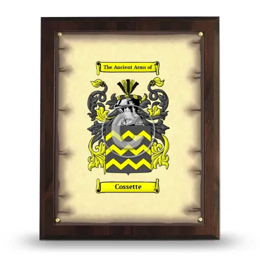 Cossette Coat of Arms Plaque