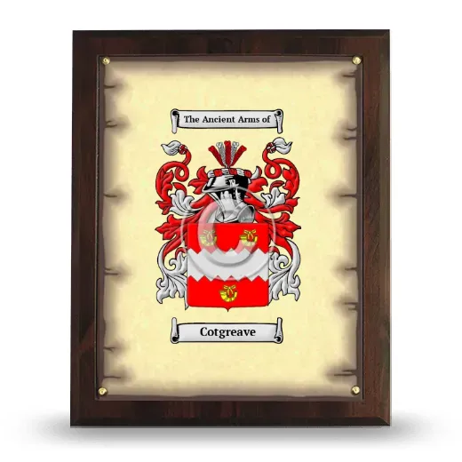Cotgreave Coat of Arms Plaque