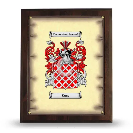 Cots Coat of Arms Plaque