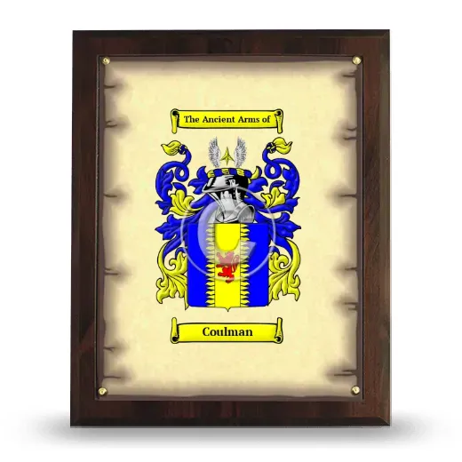 Coulman Coat of Arms Plaque