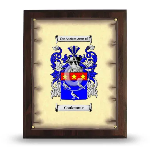 Coulomme Coat of Arms Plaque