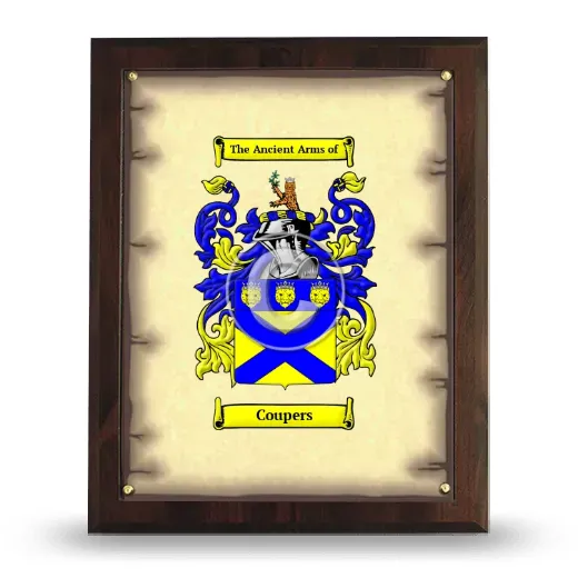 Coupers Coat of Arms Plaque