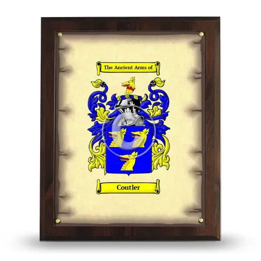 Coutler Coat of Arms Plaque