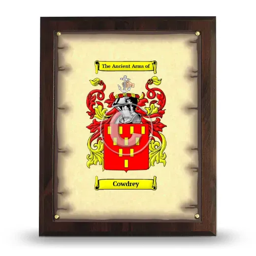 Cowdrey Coat of Arms Plaque