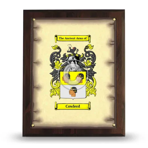 Cowlerd Coat of Arms Plaque