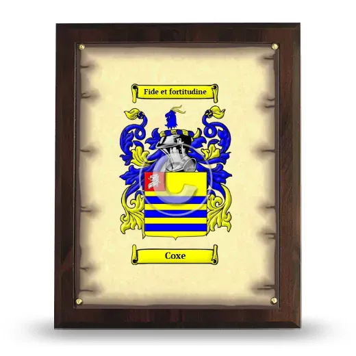 Coxe Coat of Arms Plaque