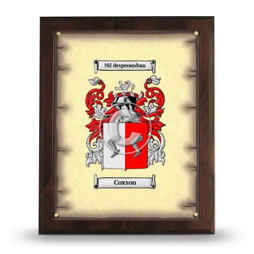 Coxson Coat of Arms Plaque