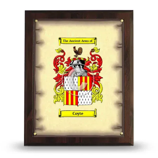 Coyte Coat of Arms Plaque