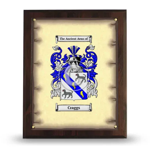 Craggs Coat of Arms Plaque