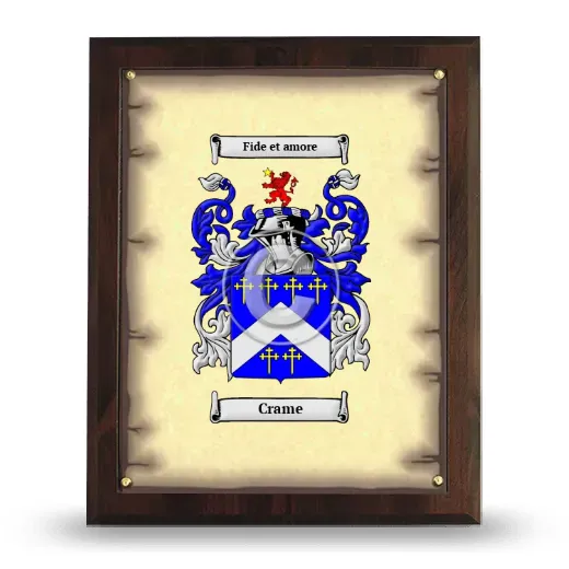 Crame Coat of Arms Plaque