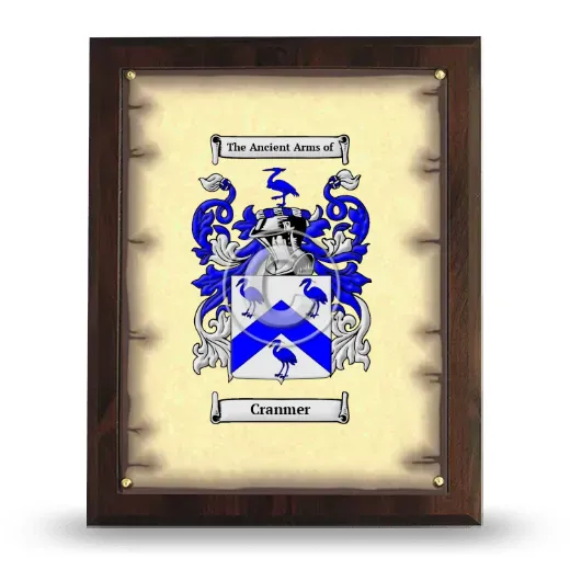 Cranmer Coat of Arms Plaque