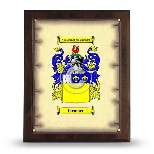 Creamer Coat of Arms Plaque