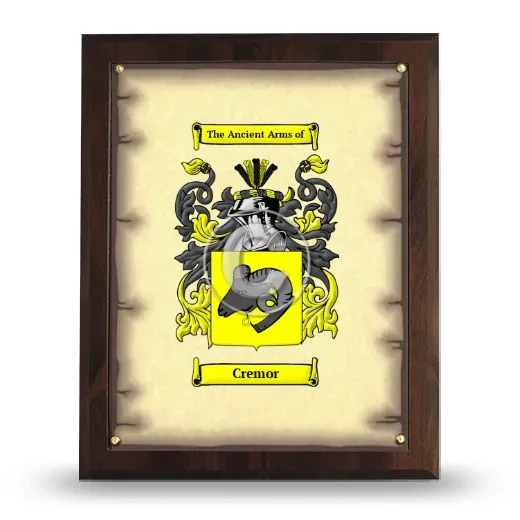 Cremor Coat of Arms Plaque