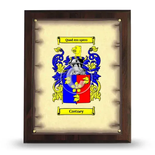 Cretney Coat of Arms Plaque