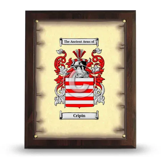 Cripin Coat of Arms Plaque