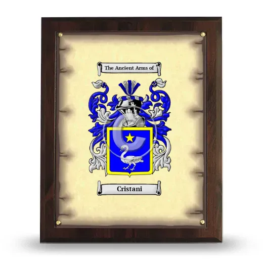 Cristani Coat of Arms Plaque