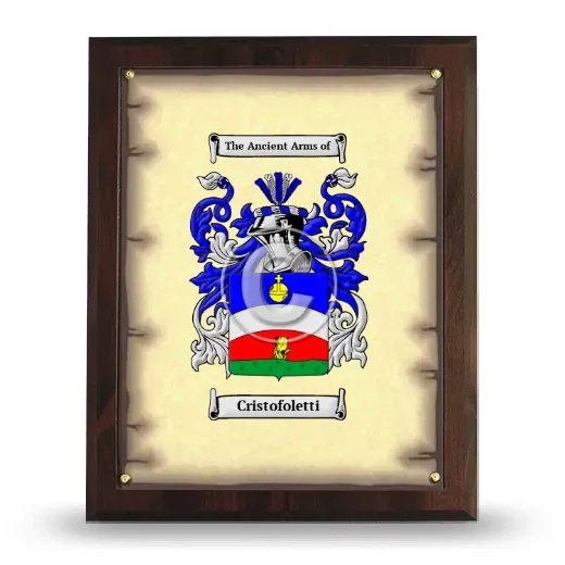 Cristofoletti Coat of Arms Plaque