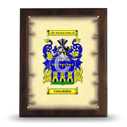 Cristofolini Coat of Arms Plaque