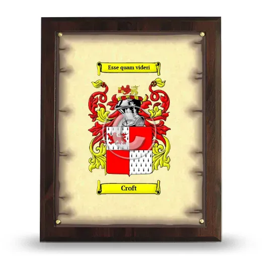 Croft Coat of Arms Plaque