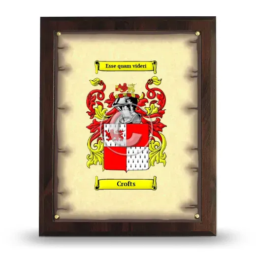 Crofts Coat of Arms Plaque