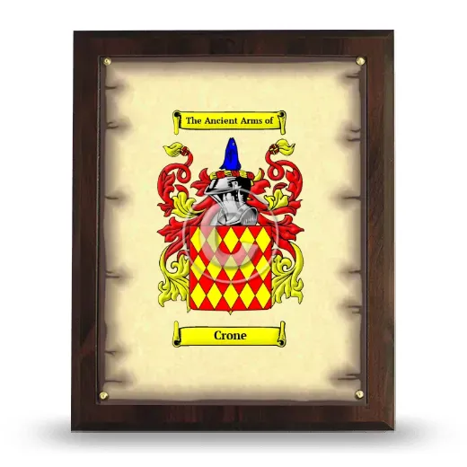 Crone Coat of Arms Plaque