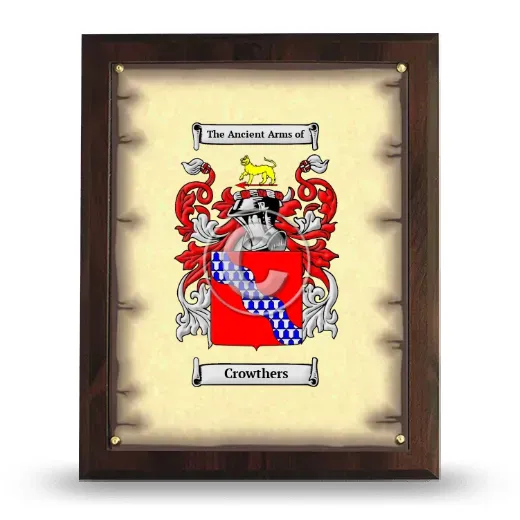 Crowthers Coat of Arms Plaque