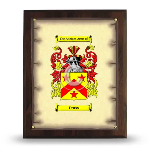 Cruss Coat of Arms Plaque