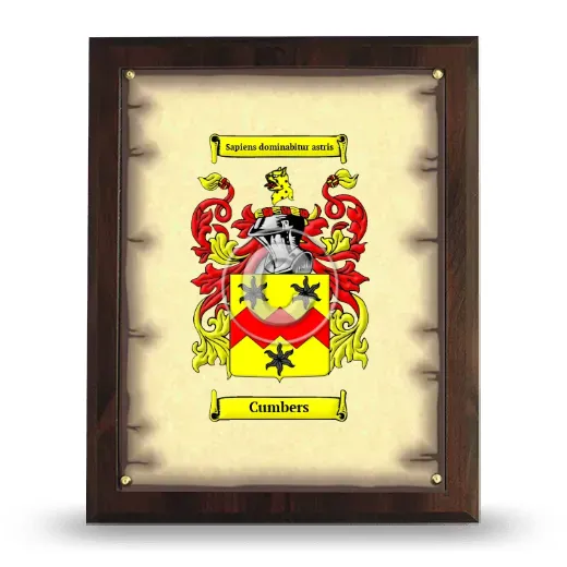 Cumbers Coat of Arms Plaque