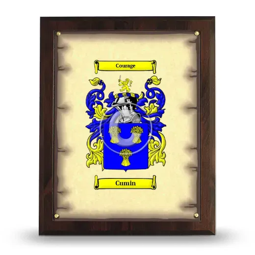 Cumin Coat of Arms Plaque