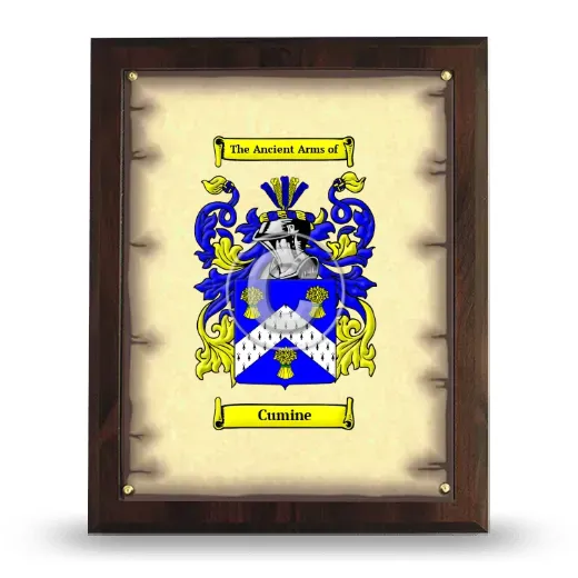 Cumine Coat of Arms Plaque