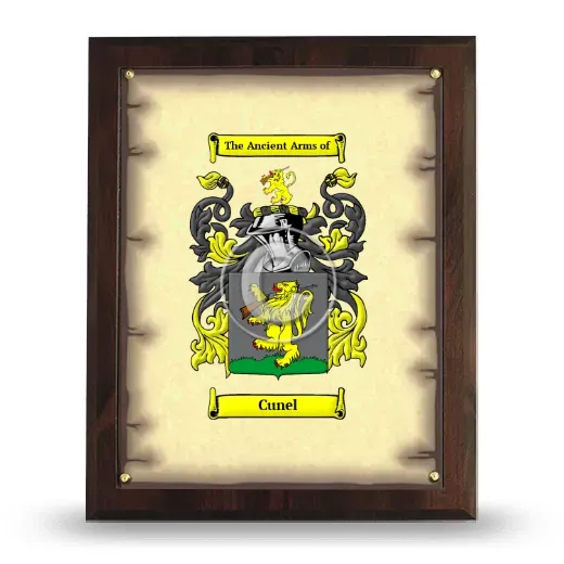 Cunel Coat of Arms Plaque