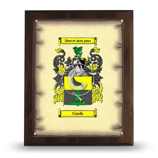 Curds Coat of Arms Plaque