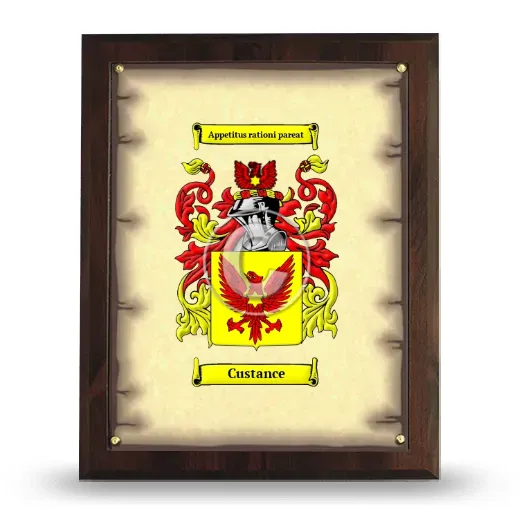 Custance Coat of Arms Plaque